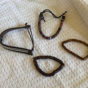 Brown and Black Beaded Bracelet Set